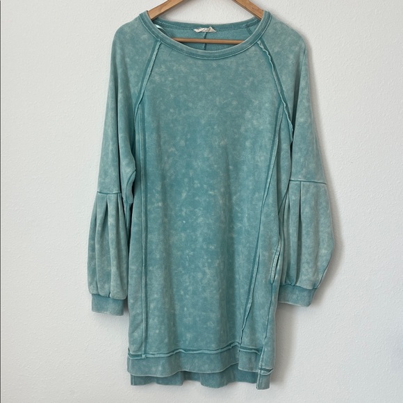 BOUTIQUE Teal Long Sleeve Dress with Pockets - Picture 3 of 6